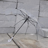 Creative transparent umbrella 8 bone umbrella automatic straight handle, long handle transparent umbrella, large logo