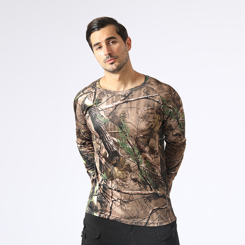 ESDY outdoor sports camouflage long-sleeved round neck quick-drying long-sleeved summer cycling jersey A659