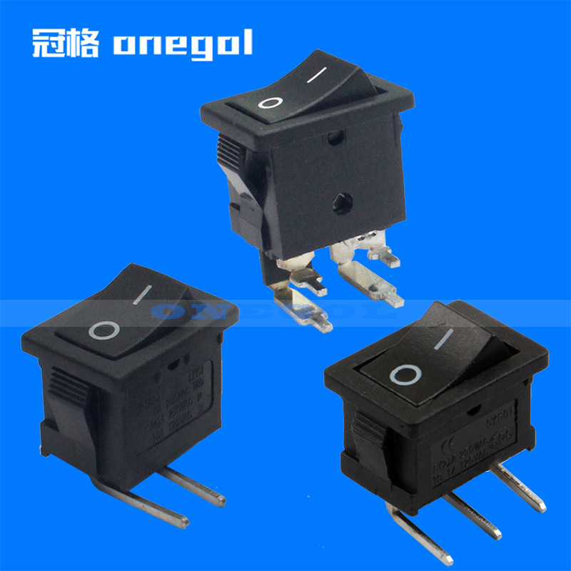 弯脚船型开关 4脚3脚2脚两档弯脚90度21*15翘板开关 PCB电路板用