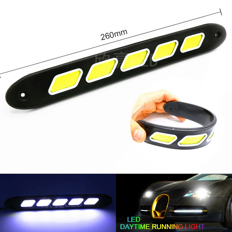 Гибкая COB-плата с алмазным типом, универсальная водонепроницаемая светодиодная лампа для дневных ходовых огней, модифицированная для предотвращения столкновений, для автомобилей и мотоциклов.