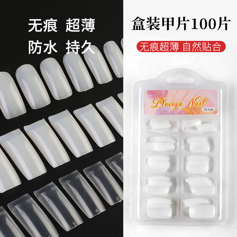 Ultra-thin nail beauty piece seamless wear nail piece full stickers half stickers French half stickers natural fit 100 pieces Boxed Wholesale Ultra-thin nail beauty piece seamless wear nail piece full stickers half stickers French half stickers natural fit 100 pieces Boxed Wholesale