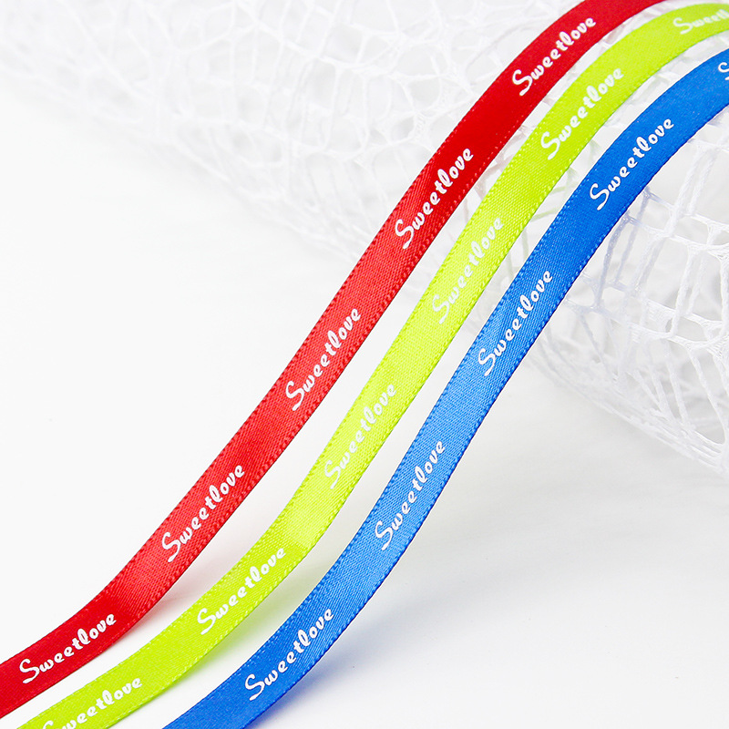 Fábrica de impresión cinta logo cinta de impresión caja de regalo cinta floristería embalaje de regalo