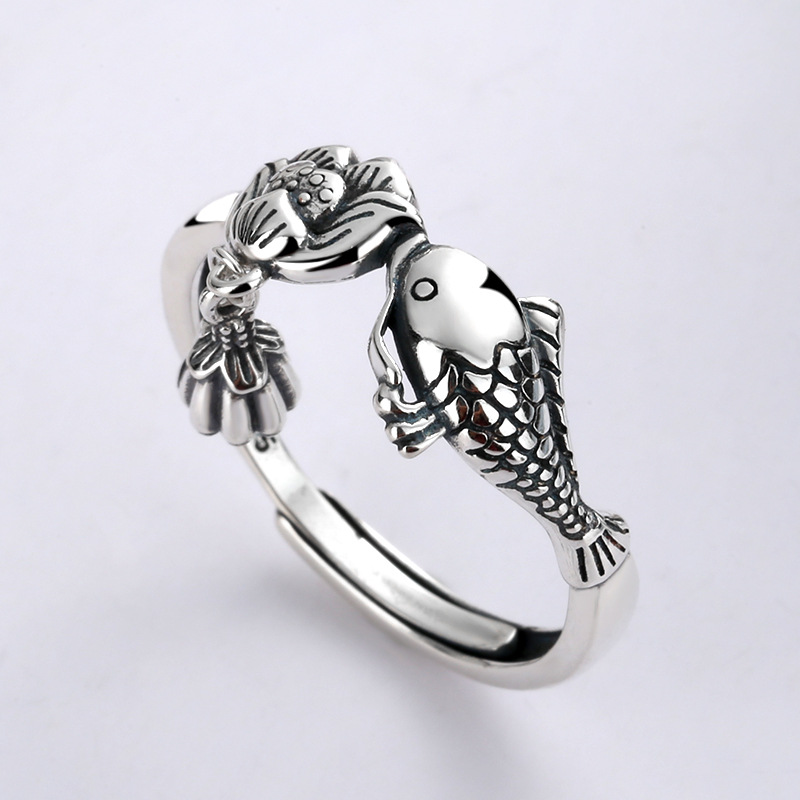 Retro ethnic adjustable ring with tassels