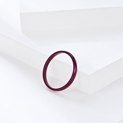 Amazon source 2mm simple single tail ring couple ring titanium steel vacuum gold-plated purple ring