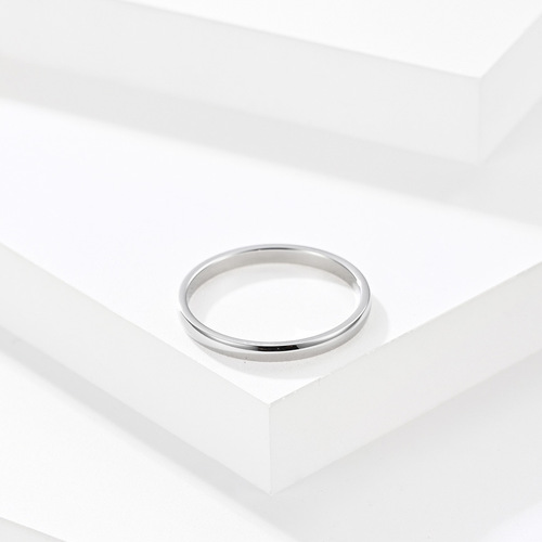 Amazon source 2mm simple single tail ring couple ring titanium steel vacuum gold-plated purple ring