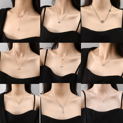 Necklace female clavicle chain student Korean version simple couple bestie necklace girl heart ins internet celebrity pearl gift