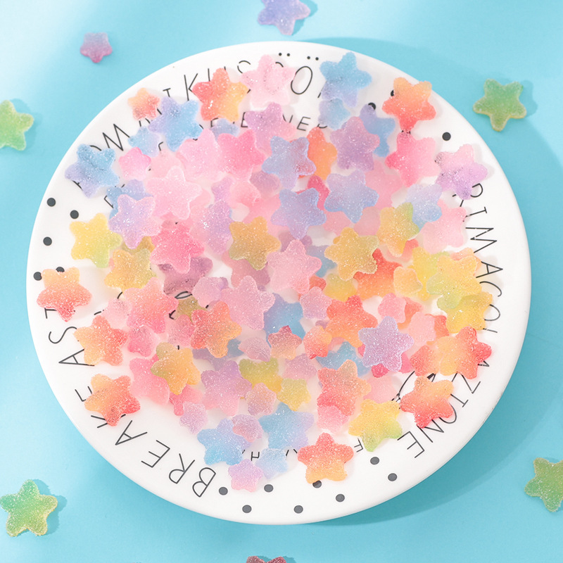 Simulation cartoon star soft candy gradient resin accessories candy soft glue diy cream glue phone case hairpin material Simulation cartoon star soft candy gradient resin accessories candy soft glue diy cream glue phone case hairpin material