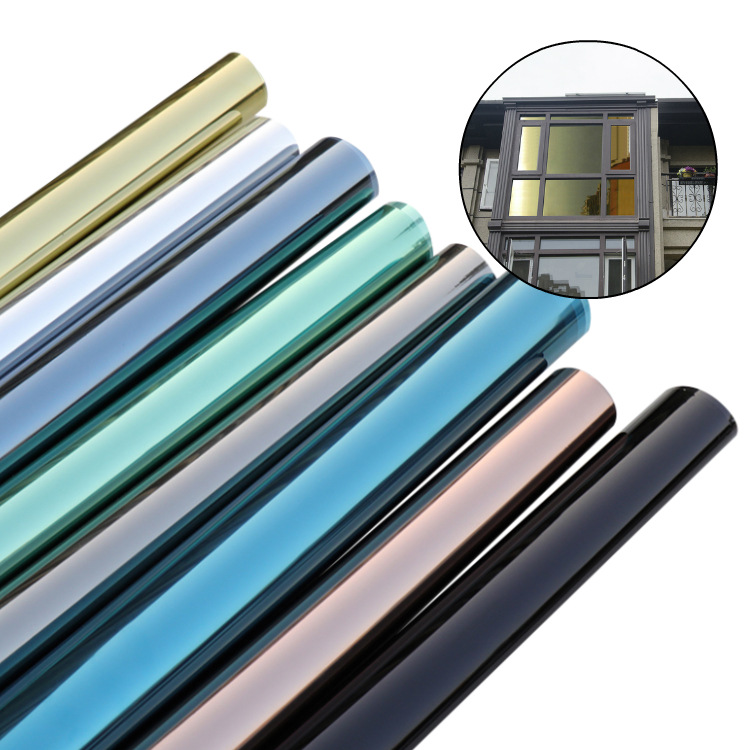 银色镜面反光玻璃贴膜家用窗贴纸单向透视防晒隔热膜窗户遮光