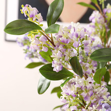 仿真黄色桂花枝 仿真娟花家居饰品样板间装饰桂香花假花批发