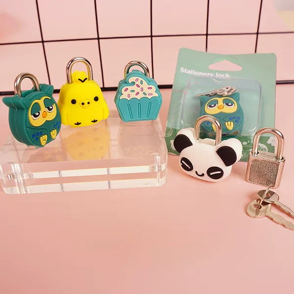 Student diary cartoon lock cute gift lock mini padlock piggy bank change jar lock can do logo
