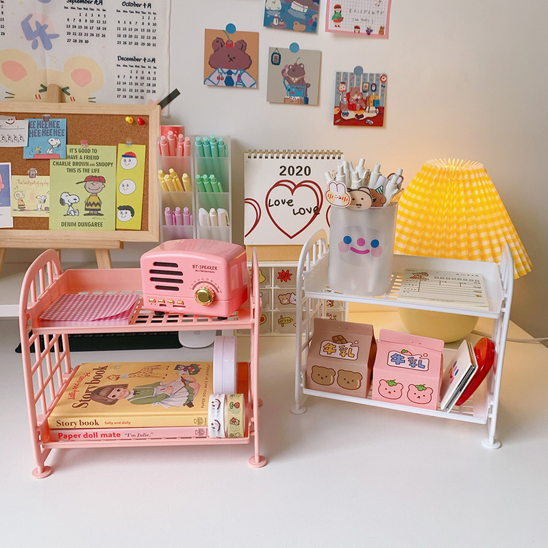 New Ins Cosmetic Jewelry Double-layer Folding Storage Rack Simple Household Desktop Bathroom Storage Rack Storage Rack New Ins Cosmetic Jewelry Double-layer Folding Storage Rack Simple Household Desktop Bathroom Storage Rack Storage Rack