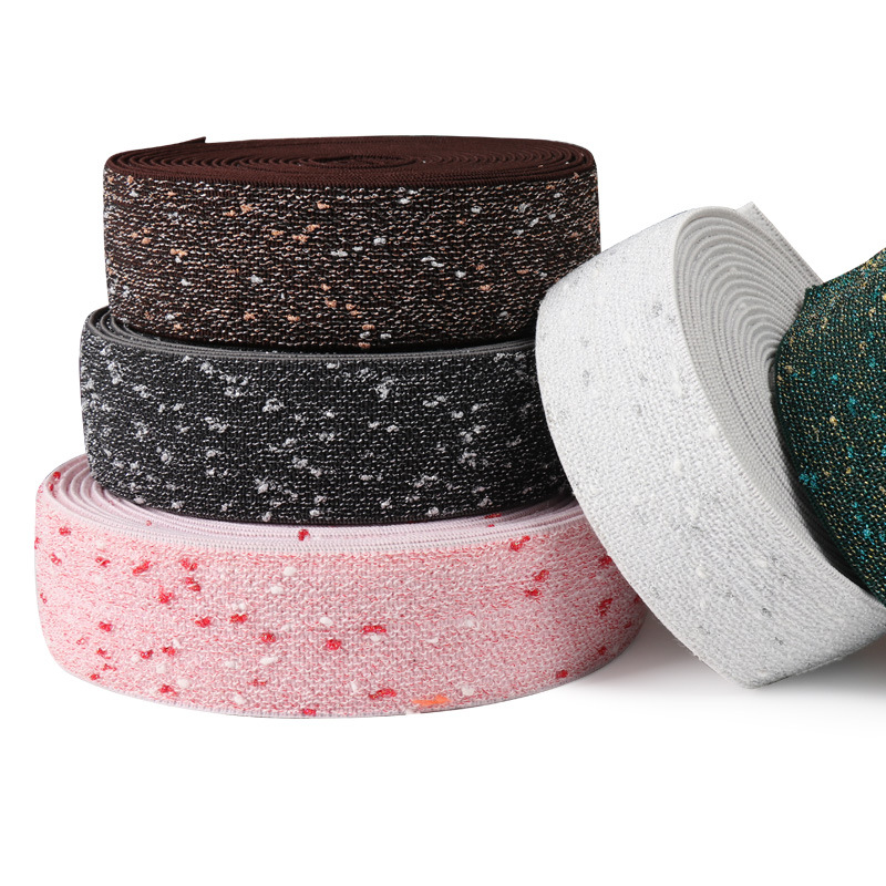 40mm5色彩葱松紧带 金银丝闪闪星松紧带 裙子裤腰带 厂家直销