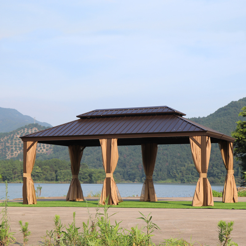 豪华铝合金凉亭户外遮阳蓬餐厅雨棚别墅庭院花园休闲大帐篷