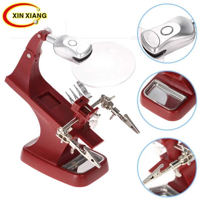 3 раза 4,5 раза Светодиодная лампа мастерская ремонт Электрический инструмент Luo Утюг USB Desktop 360 Вращающийся ремонт металлическое увеличительное стекло