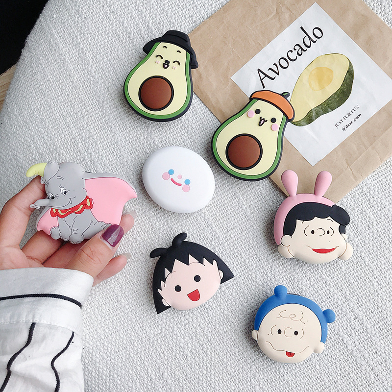 Cartoon Silicone Folding Bracket Lazy Desktop Bracket for Men and Women Couple Non-Airbag Bracket Silicone Patch