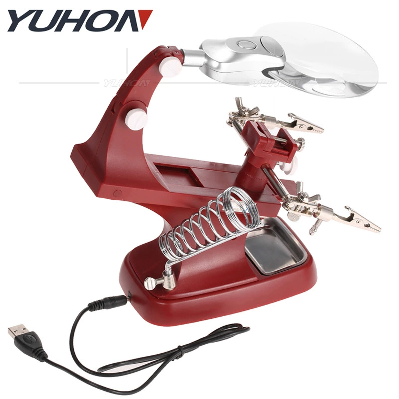 Трансграничная электронная коммерция продажа светодиодных светильников для обслуживания печатной платы мобильного телефона электрическая Luotex USB Настольный тест обнаружения увеличительное стекло