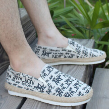 夏季男士时尚潮牌托玛斯一脚蹬懒人鞋透气套脚休闲亚麻布男鞋包邮