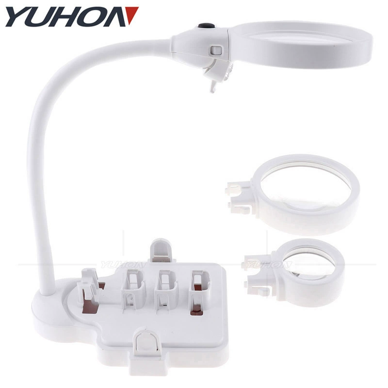 Светодиодная лампа для чтения трех видов увеличения Настольный портативный сменный Многофункциональный креативный Электрический паяльник ремонт увеличительного стекла