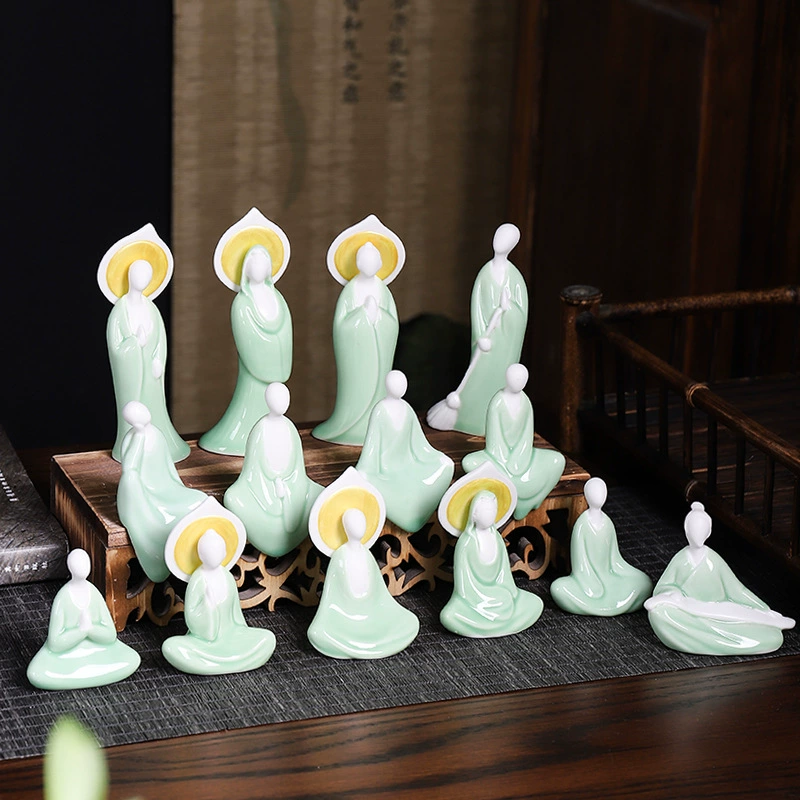 Керамические творческие Бесшовные Мужские и женские украшения в китайском стиле Wudao, белое фарфоровое украшение для домашнего рабочего стола, украшение дзен