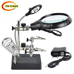 Three magnifications of LED lamp lighting auxiliary multi-function bracket repair and inspection 10x desk lamp type welding magnifying glass