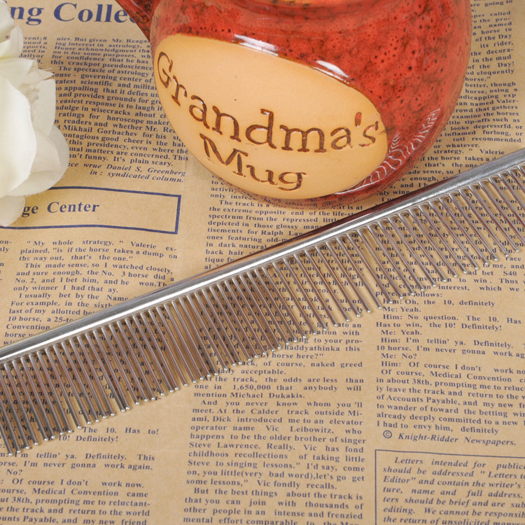 Suministros para mascotas perro peine cromo peine nudo peine Golden Retriever Schnauzer peine para mascotas al por mayor