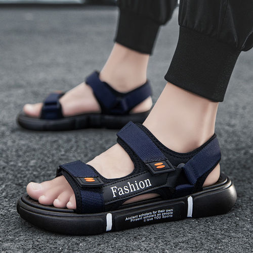 Cross-border specializes in fashionable casual open-toe breathable beach Velcro foreign trade men's sandals beach shoes factory wholesale