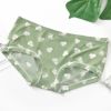 Japanese girl low -waist ice silk printed flowers without trace panties, lady, little green flower ice silk printed underwear