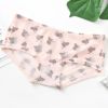 Japanese girl low -waist ice silk printed flowers without trace panties, lady, little green flower ice silk printed underwear