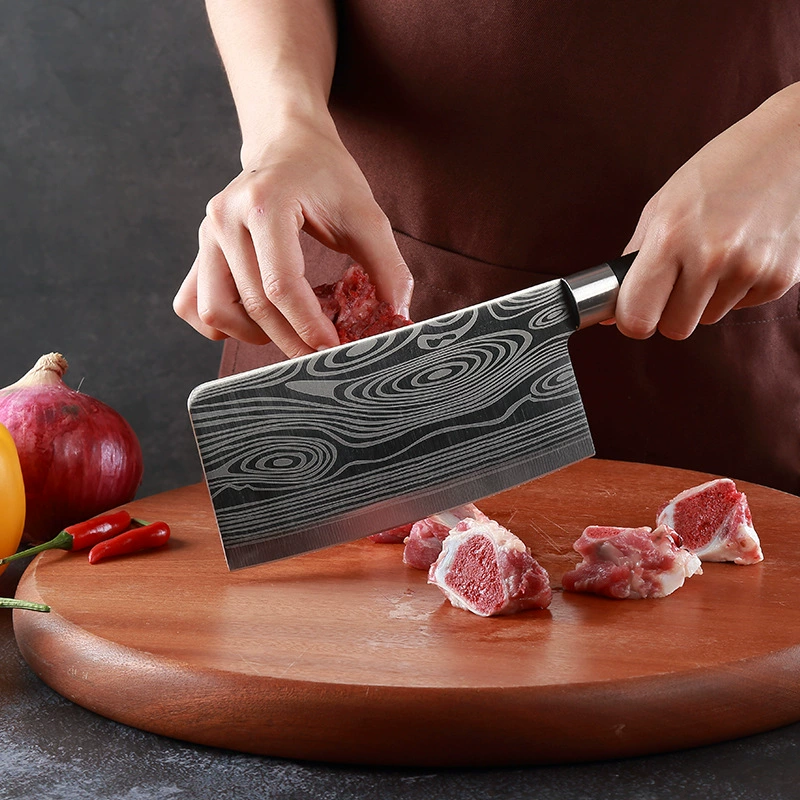Damascus laser pattern home kitchen kitchen knife cutting blade sharp chef chef cutting bone knife knife set