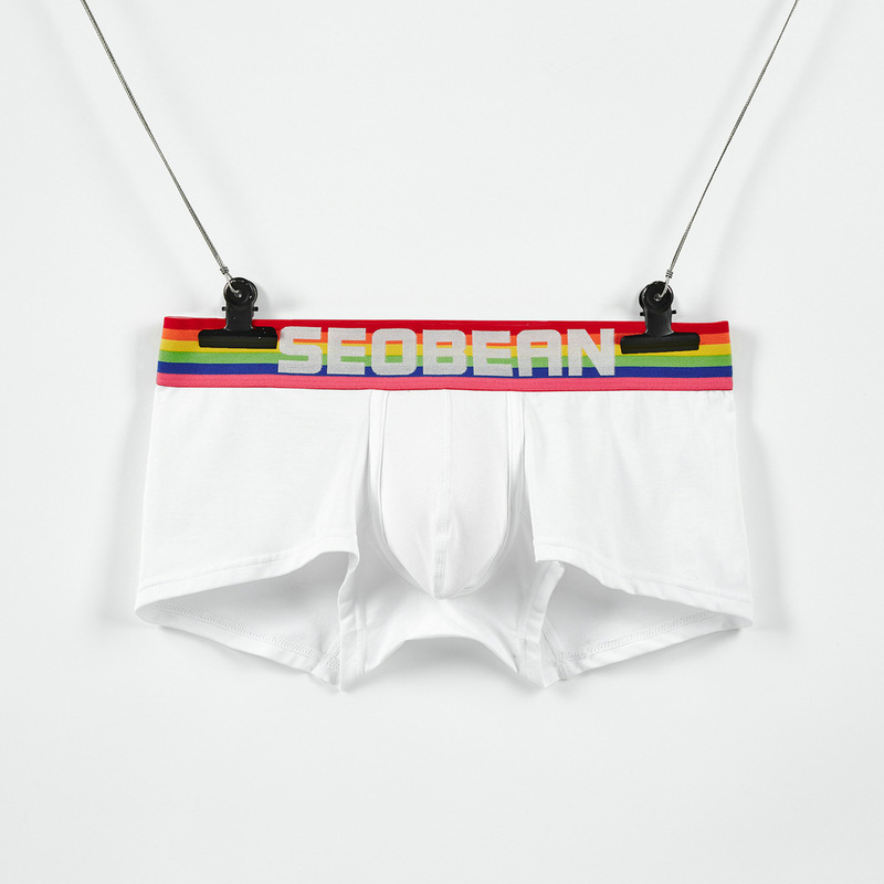 Cheap Men's Underwear Trendy Classic Comfortable Boxers Rainbow Belt Boxer Pants Accusable Trousers Men's Shorts