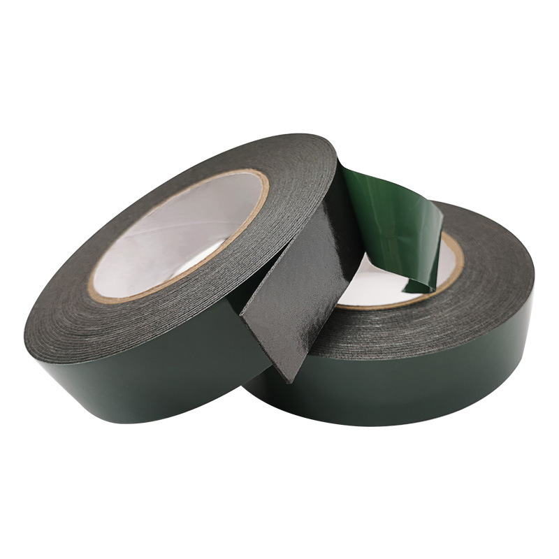 Película verde Cinta adhesiva de espuma de coche negro Cinta adhesiva de doble cara de espuma de PE negro con tira de luz Cinta adhesiva de PE alta especial