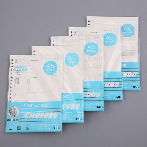 Expandable notebook expandable paper expandable core paper 20 holes 26 holes lined grid blank English core detachable