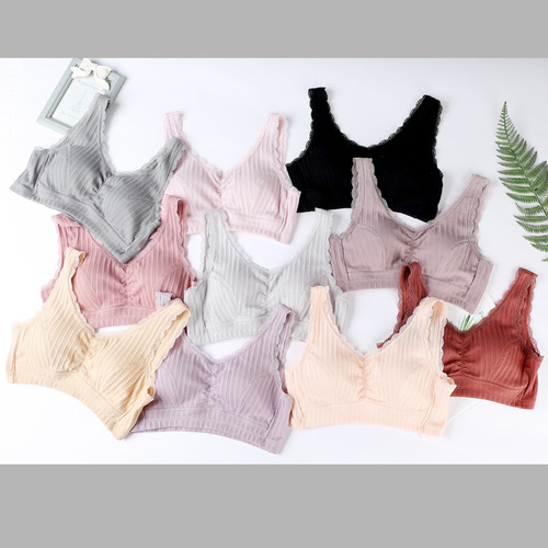 Manufacturer's middle-aged and elderly large size sports sleeping bra without buckle mother's underwear without rims breathable vest spring and summer