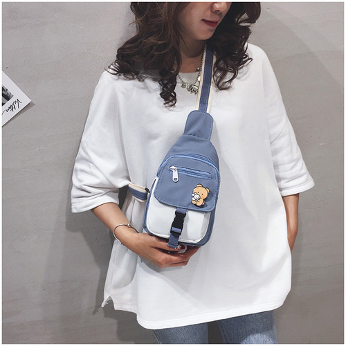 Internet celebrity ins super hot chest bag women's new Korean fashion casual girl crossbody bag Harajuku cute small bag