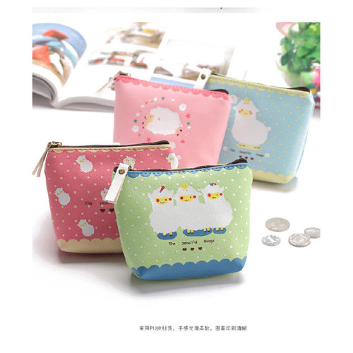 Korean cute lamb coin purse hand coin bag men and women waterproof storage coin bag pattern logo