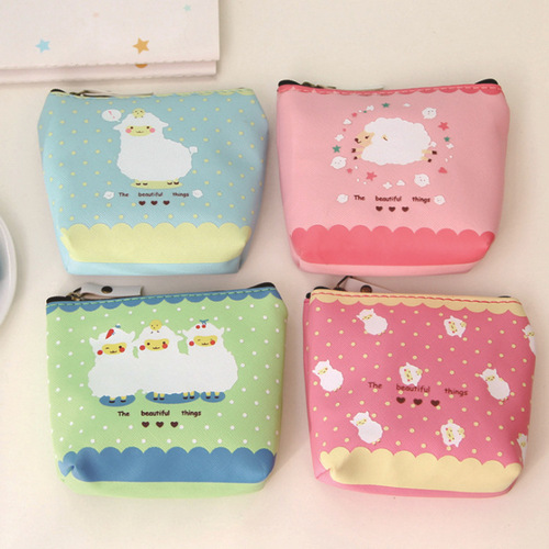 Korean cute lamb coin purse hand coin bag men and women waterproof storage coin bag pattern logo