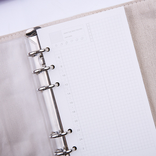 Loose-leaf book inner core A5A6 loose-leaf replacement core 6-hole storage bag grid grid day, month and week plan handbook