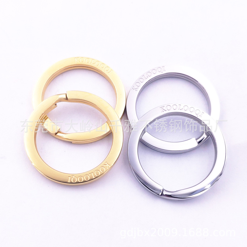 316L stainless steel key ring lettering 18K gold KOOLOOQI Kulu its trademark gift
