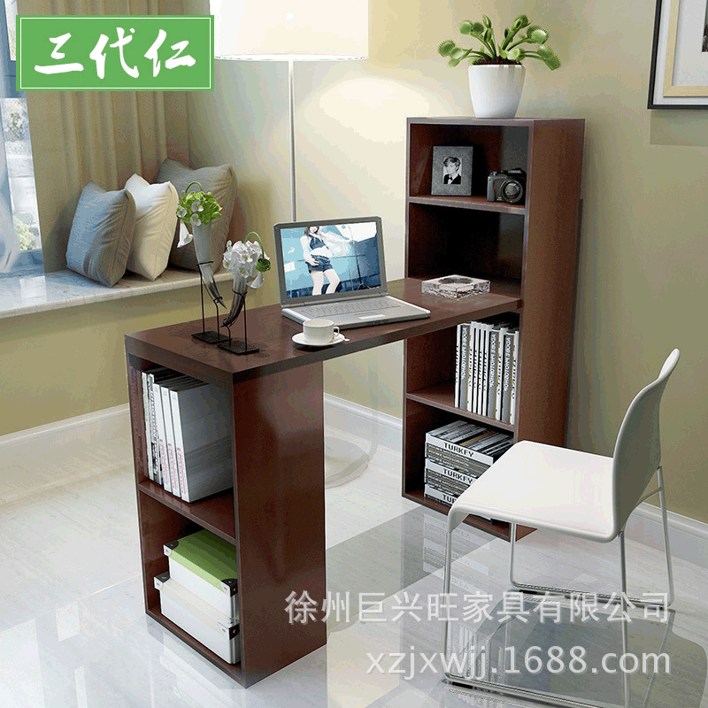 Desk, Bookshelf, and Cabinet Integrated into One Unit for Bedroom and Living Room, Wall-Mounted Computer Desk with Storage Cabinet, Study Desk, Corner Writing Desk