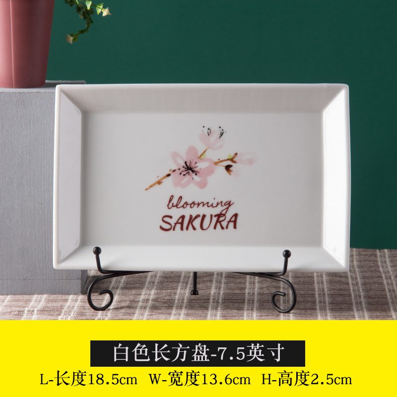 LOGOTIPO de encargo del restaurante rectangular de cerámica blanco de la placa