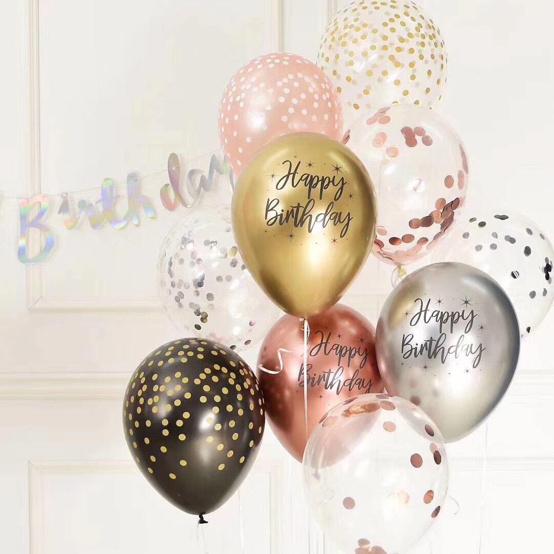 Metal black transparent latex balloon