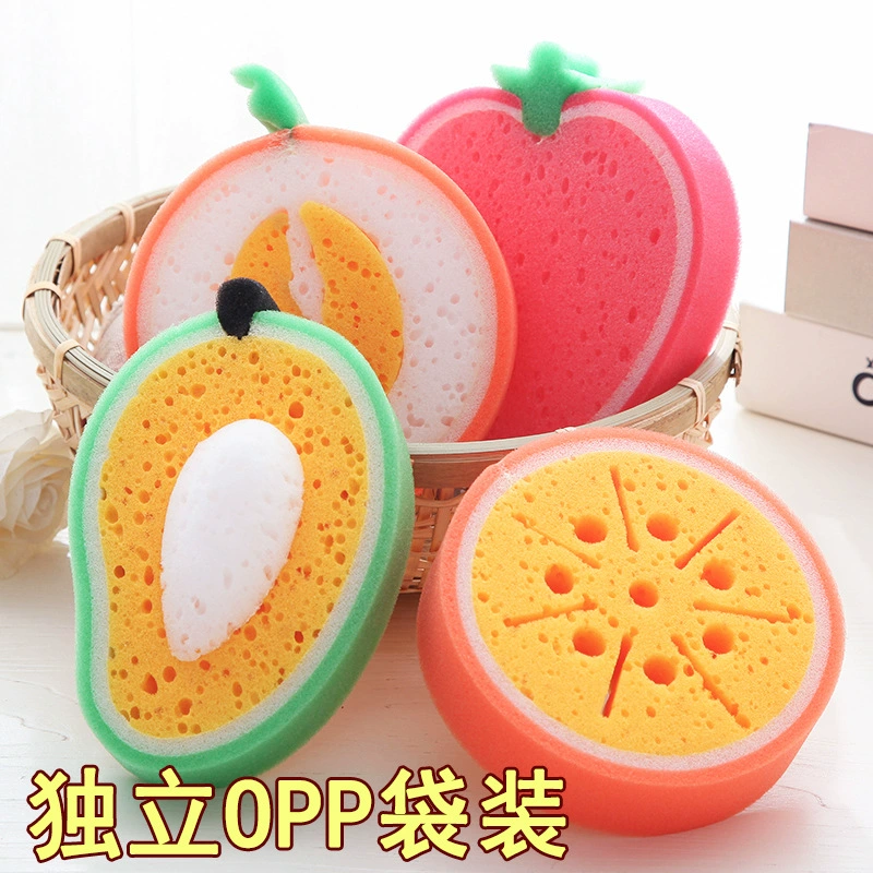 Hygienic Bath Sponge (Universal), Extra Thick Fruit-Shaped Soft Sponge, Independent OPP Bag