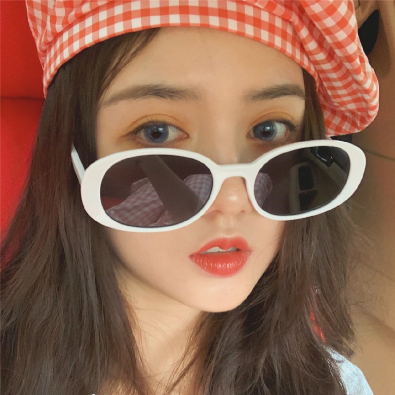 European and American ins Retro Style Oval Sunglasses Women's Korean Style 2020 New Cyber Celebrity Hip-Hop TikTok Sunglasses