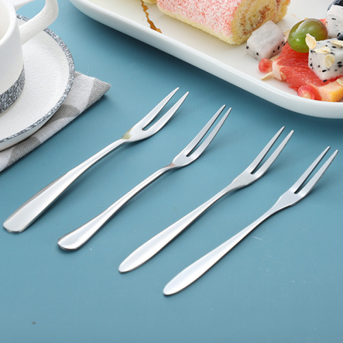 304 stainless steel fruit fork thickened cake fork fruit children's tableware mooncake fork gift logo