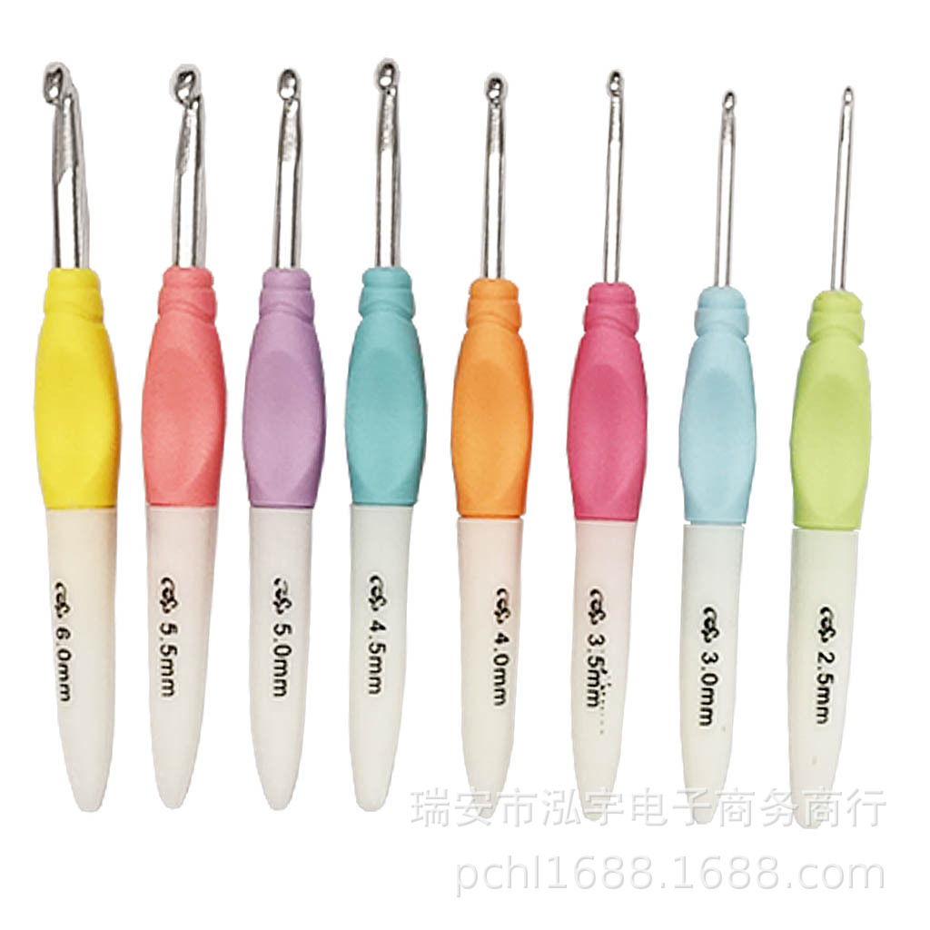 Directo de fábrica DIY suéter aguja tejer herramientas nuevo ganchillo con tapa un conjunto 8 unids PVC embalaje