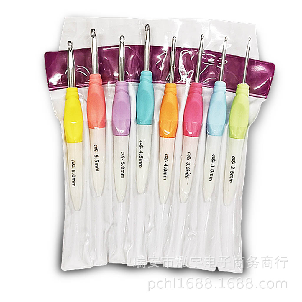 Directo de fábrica DIY suéter aguja tejer herramientas nuevo ganchillo con tapa un conjunto 8 unids PVC embalaje