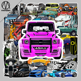Modified cartoon suitcase, fridge magnet, bike, retroreflective waterproof sticker, graffiti