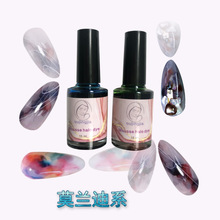 新品晕染液水彩感石纹理美甲网红莫兰迪水染液速干美甲胶大理石纹