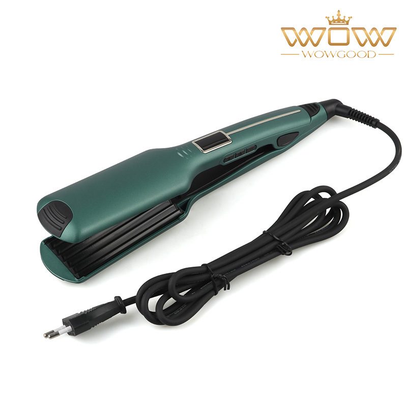 Nuevo alisador de cabello transfronterizo de placas anchas tipo ondas, pinza eléctrica para barba, anti-frizz, alisador para cabello voluminoso