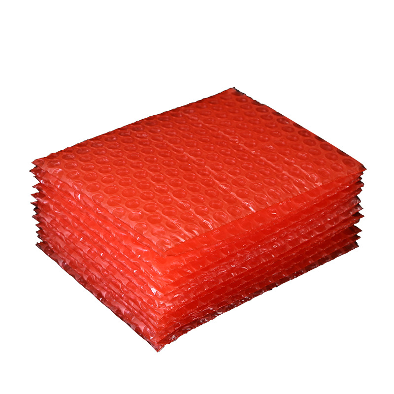 Medio grueso rojo anti-estática bolsa de burbuja tira transparente expreso embalaje buffer bolsa de burbuja a prueba de golpes electrónico bolsa de burbuja